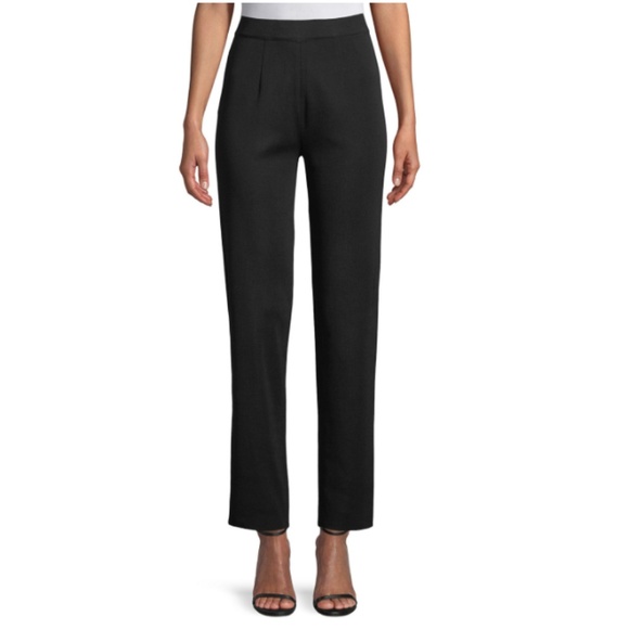 Misook Pants - EXCLUSIVELY MISOOK Petite Black Straight Leg Pants